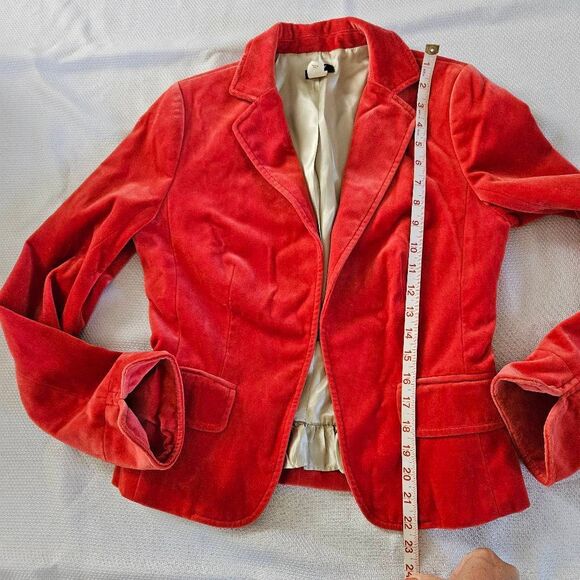 J. Crew Red Velvet Blazer Size 6 - Picture 7 of 7